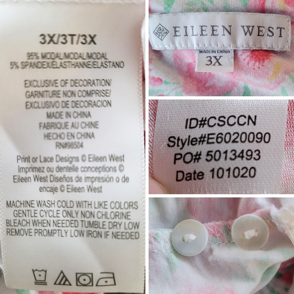 Romantic Eileen West Pink Rose Modal Waltz Nightgown - Picture 9 of 10